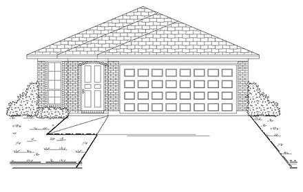 Narrow Lot One-Story Traditional Elevation of Plan 88602