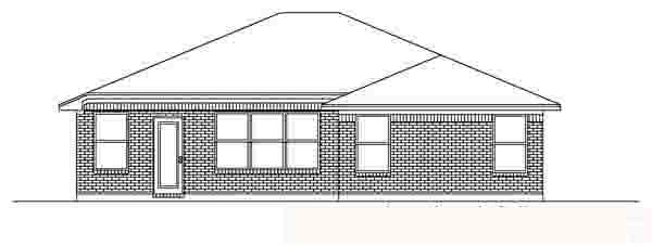 Traditional Rear Elevation of Plan 88603