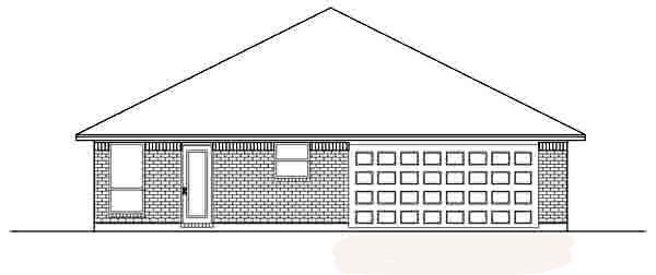 Narrow Lot Traditional Rear Elevation of Plan 88604