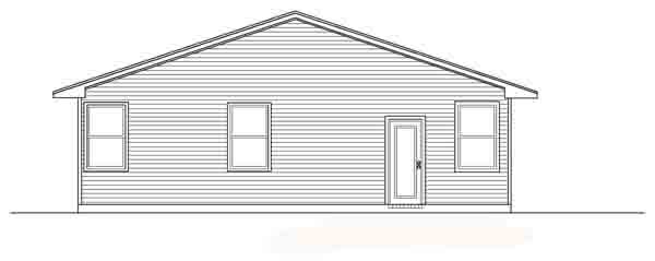 Narrow Lot One-Story Traditional Rear Elevation of Plan 88605
