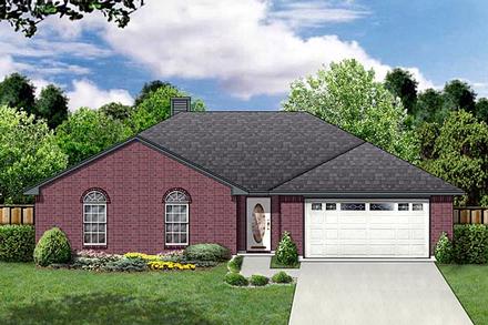 One-Story Traditional Elevation of Plan 88606