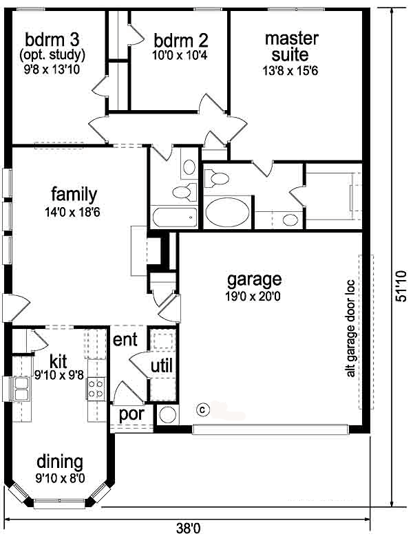 Narrow Lot Traditional Level One of Plan 88607