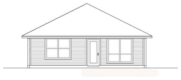 Narrow Lot One-Story Traditional Rear Elevation of Plan 88608
