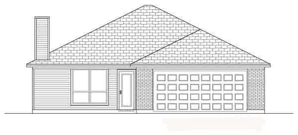 Traditional Rear Elevation of Plan 88610