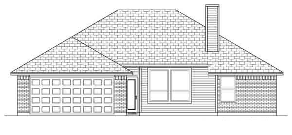 Traditional Rear Elevation of Plan 88615