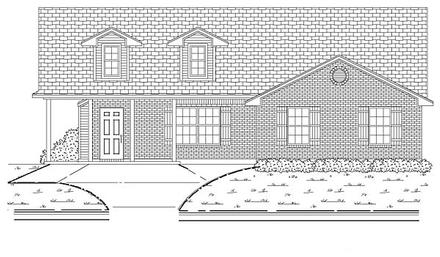 Country Traditional Elevation of Plan 88617