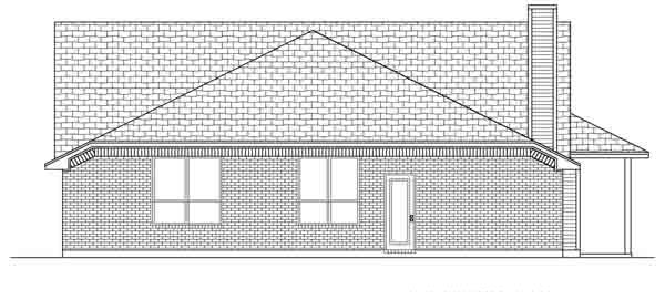 Country Traditional Rear Elevation of Plan 88617