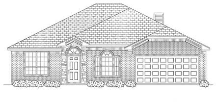 European One-Story Traditional Elevation of Plan 88618