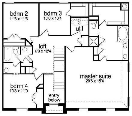 House Plan 88620 Second Level Plan
