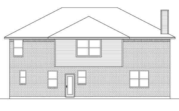Traditional Rear Elevation of Plan 88621