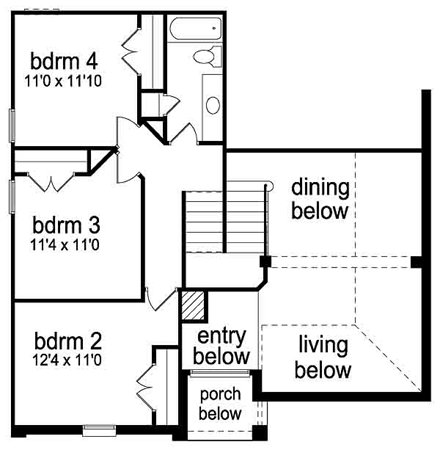 House Plan 88632 Second Level Plan