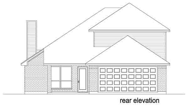 Traditional Rear Elevation of Plan 88632