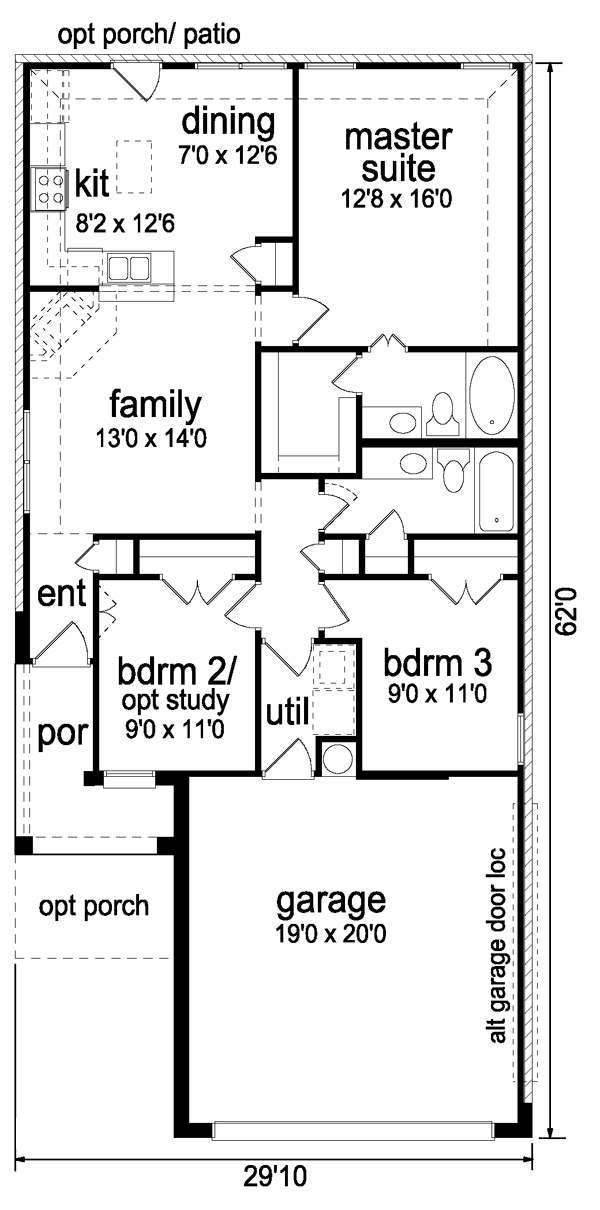 Craftsman Farmhouse Level One of Plan 88634