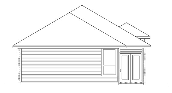 Traditional Rear Elevation of Plan 88635