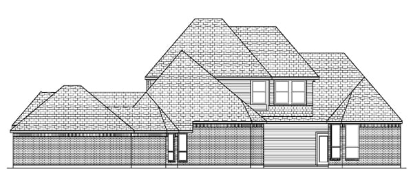 European Tudor Rear Elevation of Plan 88636