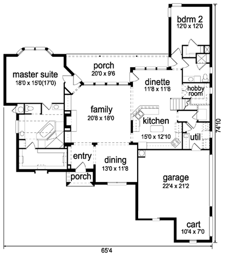 House Plan 88637 First Level Plan