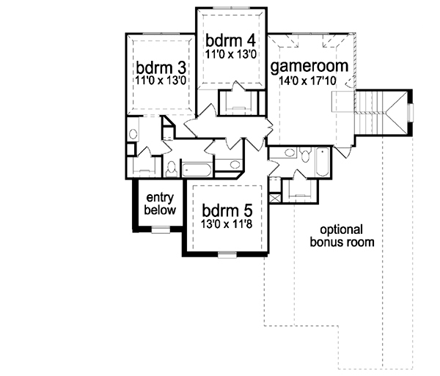 House Plan 88637 Second Level Plan