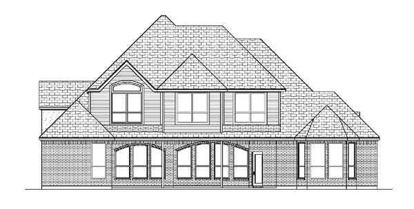 European Tudor Rear Elevation of Plan 88637