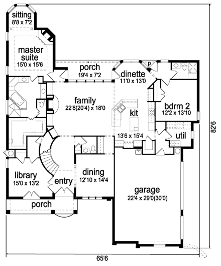 House Plan 88641 First Level Plan