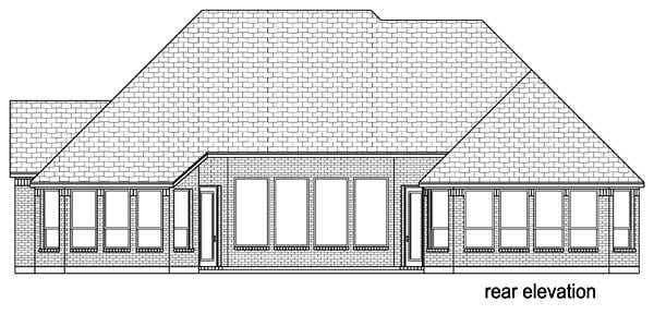 European Traditional Rear Elevation of Plan 88645