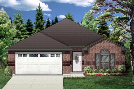 Narrow Lot One-Story Traditional Elevation of Plan 88646