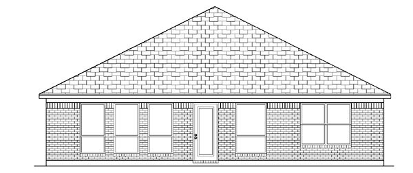 Narrow Lot One-Story Traditional Rear Elevation of Plan 88646