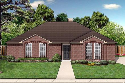One-Story Traditional Elevation of Plan 88649