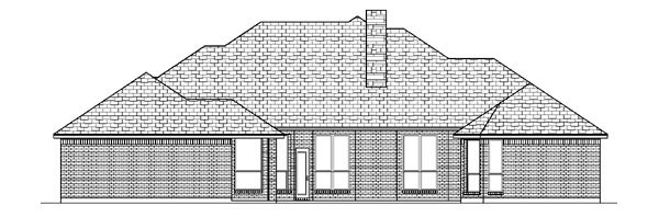 European One-Story Tudor Rear Elevation of Plan 88658