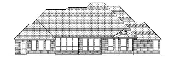 European One-Story Tudor Rear Elevation of Plan 88661