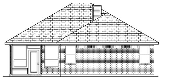Traditional Rear Elevation of Plan 88664