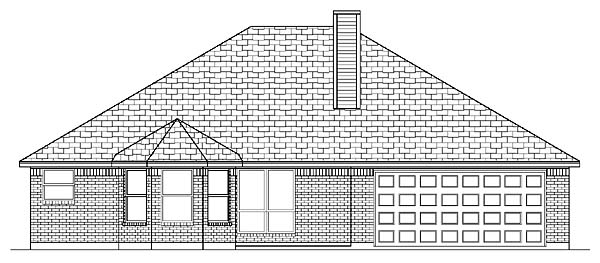 Traditional Rear Elevation of Plan 88665