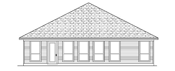 Traditional Rear Elevation of Plan 88666