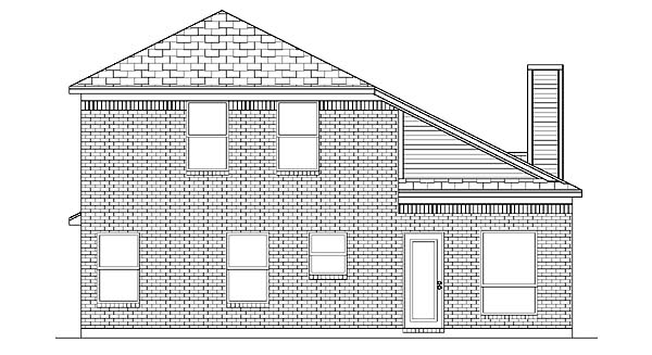 Traditional Rear Elevation of Plan 88667