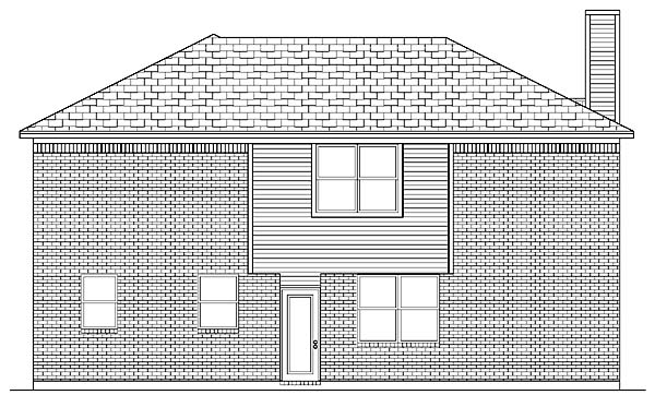 Traditional Rear Elevation of Plan 88669