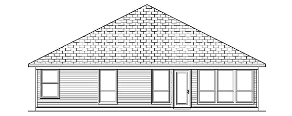 Traditional Rear Elevation of Plan 88670