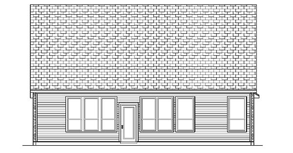 Country Rear Elevation of Plan 88674