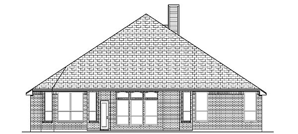 Traditional Rear Elevation of Plan 88675