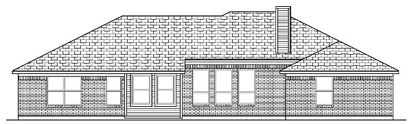 Traditional Rear Elevation of Plan 88676