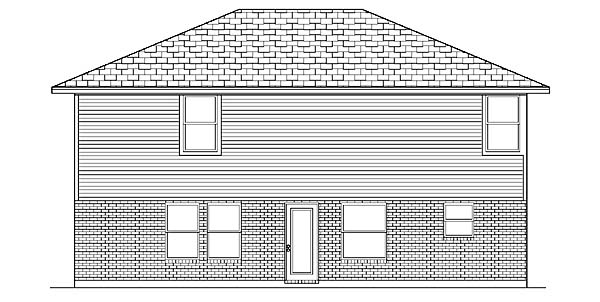 Traditional Rear Elevation of Plan 88677