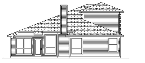 Traditional Rear Elevation of Plan 88682