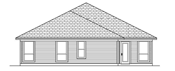 Traditional Rear Elevation of Plan 88683