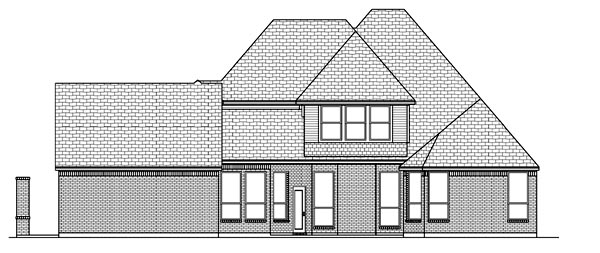 European Tudor Rear Elevation of Plan 88689