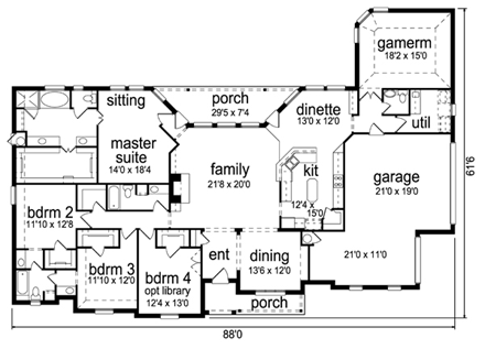 House Plan 88690 First Level Plan