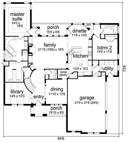 House Plan 88691 First Level Plan