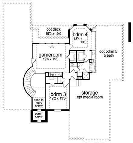 House Plan 88691 Second Level Plan