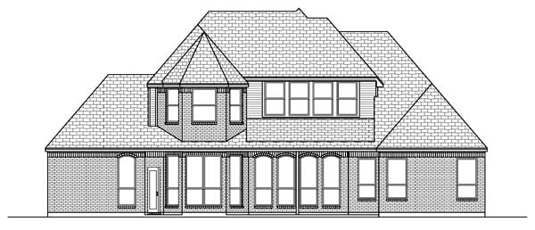 European Tudor Rear Elevation of Plan 88691