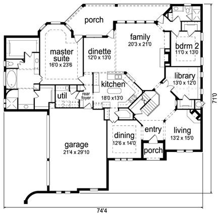 House Plan 88693 First Level Plan