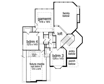 House Plan 88693 Second Level Plan