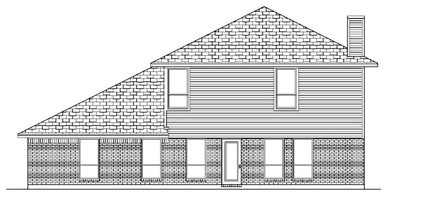 European Rear Elevation of Plan 88695