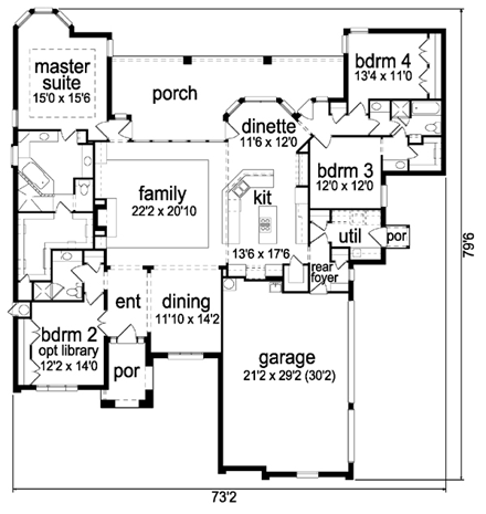 House Plan 88696 First Level Plan
